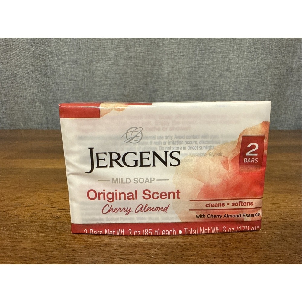 14 Bars Jergens Cherry Almond Mild Bar Soap Original Scent 7 Packs 2 in each - Picture 2 of 7